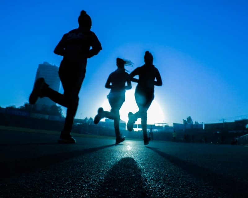 Runner covering long-distance road miles